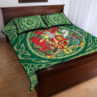 Personalized Carmarthenshire Wales Quilt Bed Set Map and Emblem Celtic Style - Wonder Print Shop