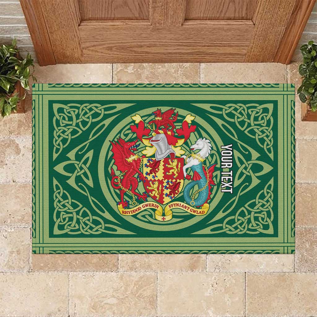 Personalized Carmarthenshire Wales Rubber Doormat Map and Emblem Celtic Style - Wonder Print Shop