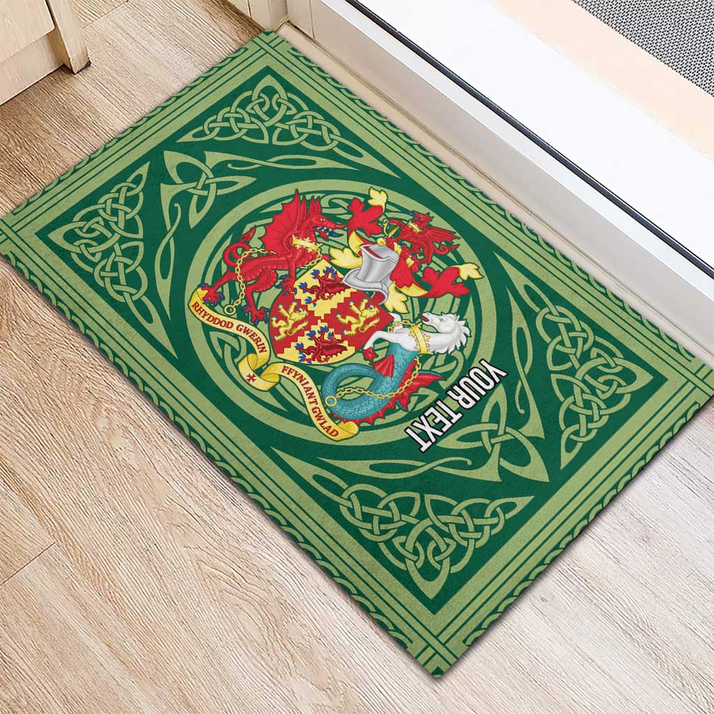 Personalized Carmarthenshire Wales Rubber Doormat Map and Emblem Celtic Style - Wonder Print Shop