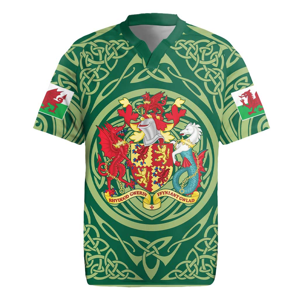 Personalized Carmarthenshire Wales Rugby Jersey Map and Emblem Celtic Style - Wonder Print Shop