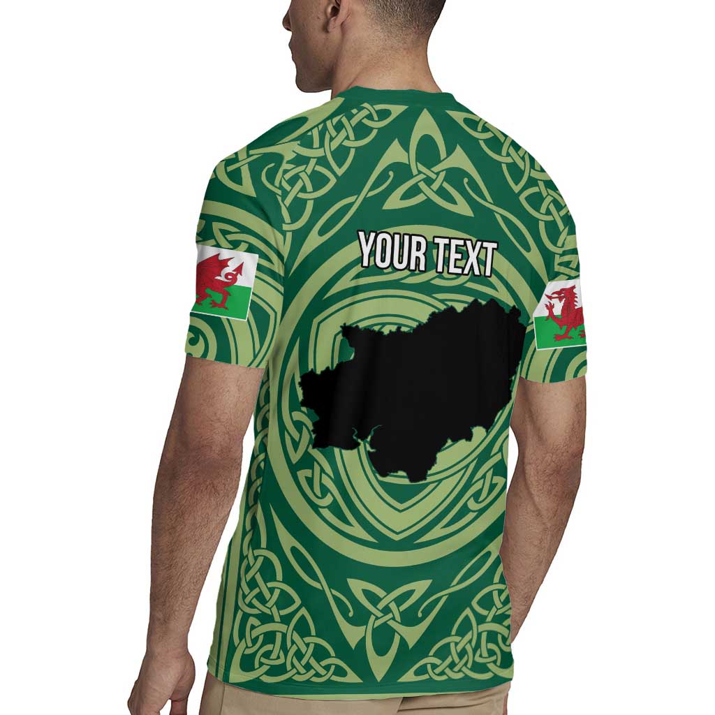 Personalized Carmarthenshire Wales Rugby Jersey Map and Emblem Celtic Style - Wonder Print Shop