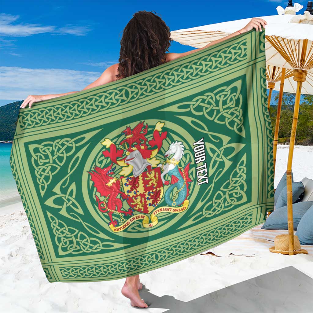 Personalized Carmarthenshire Wales Sarong Map and Emblem Celtic Style - Wonder Print Shop