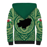 Personalized Carmarthenshire Wales Sherpa Hoodie Map and Emblem Celtic Style - Wonder Print Shop