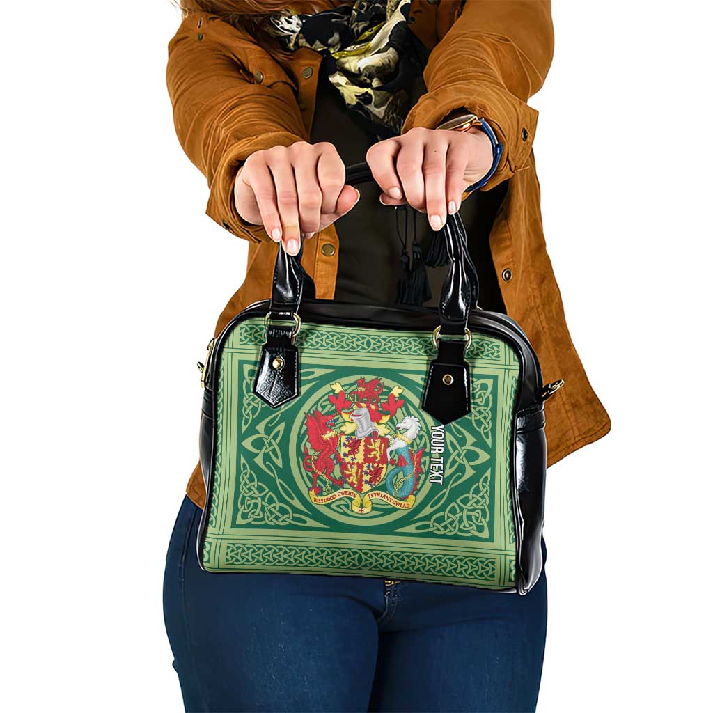 Personalized Carmarthenshire Wales Shoulder Handbag Map and Emblem Celtic Style - Wonder Print Shop