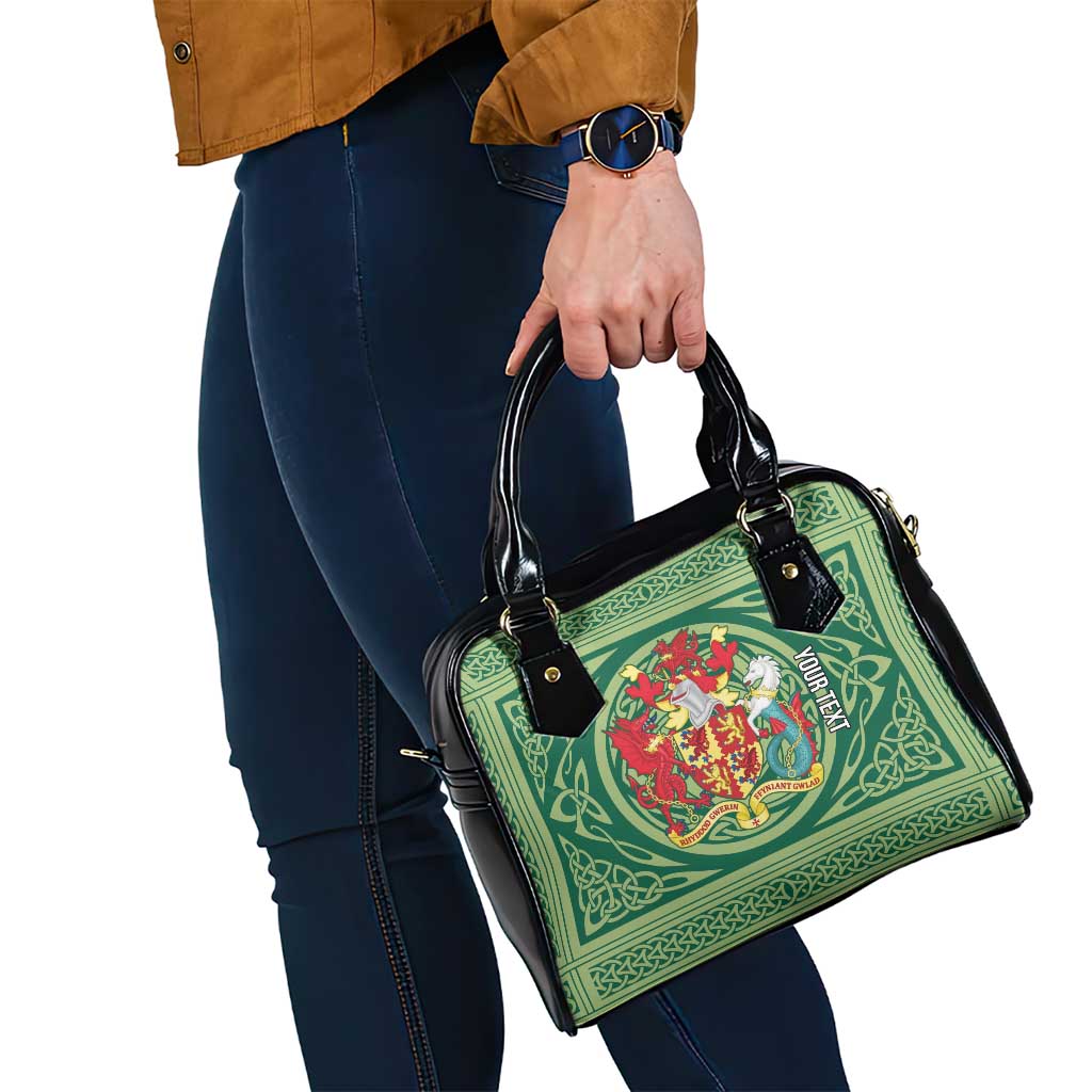 Personalized Carmarthenshire Wales Shoulder Handbag Map and Emblem Celtic Style - Wonder Print Shop