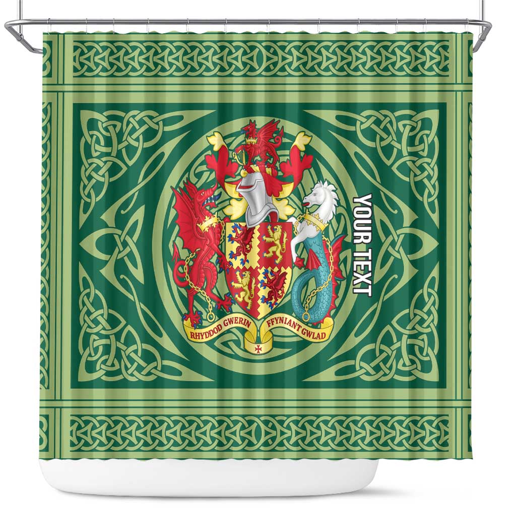Personalized Carmarthenshire Wales Shower Curtain Map and Emblem Celtic Style - Wonder Print Shop