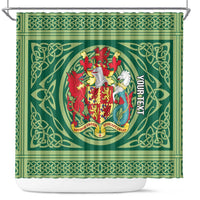 Personalized Carmarthenshire Wales Shower Curtain Map and Emblem Celtic Style - Wonder Print Shop