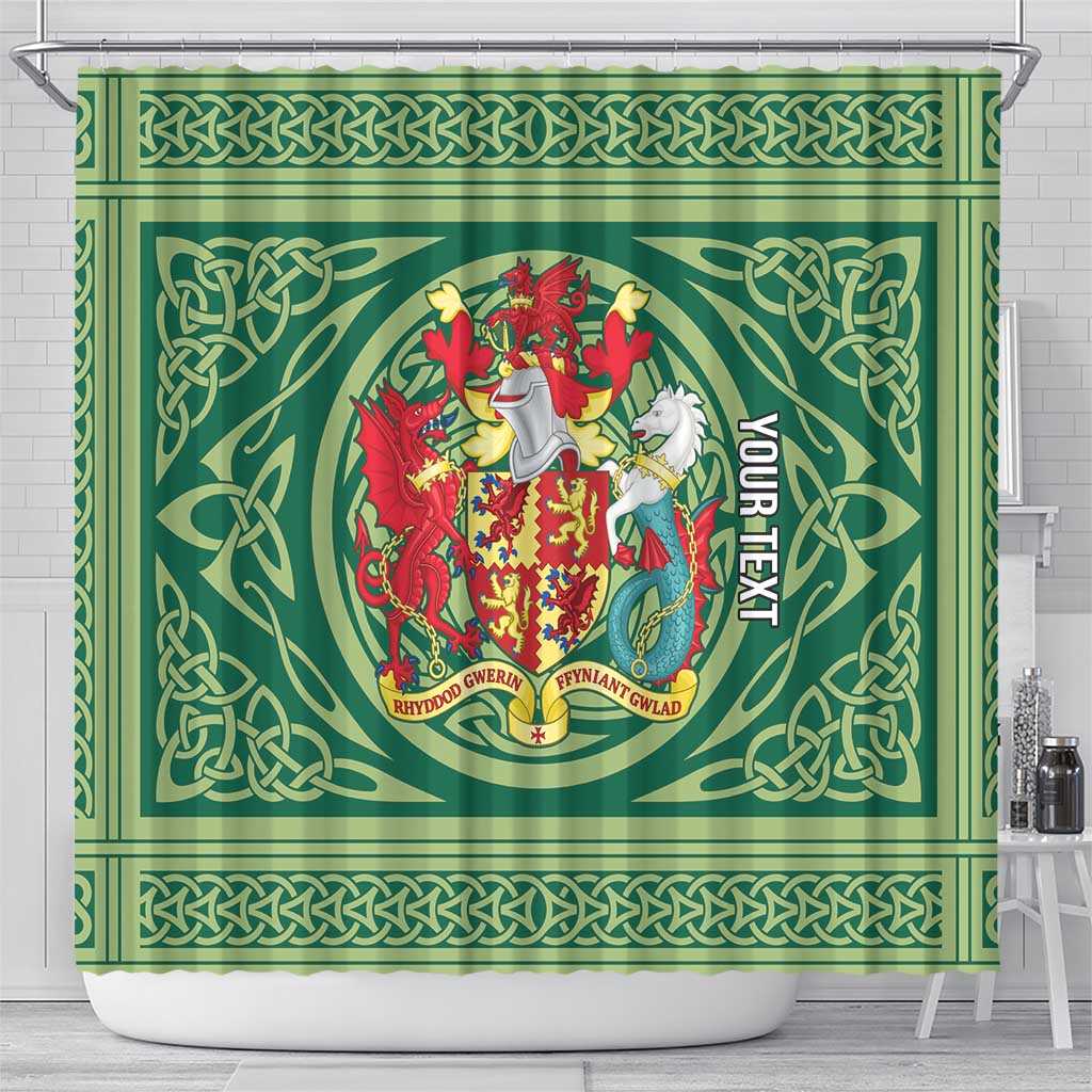 Personalized Carmarthenshire Wales Shower Curtain Map and Emblem Celtic Style - Wonder Print Shop