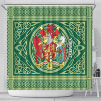Personalized Carmarthenshire Wales Shower Curtain Map and Emblem Celtic Style - Wonder Print Shop