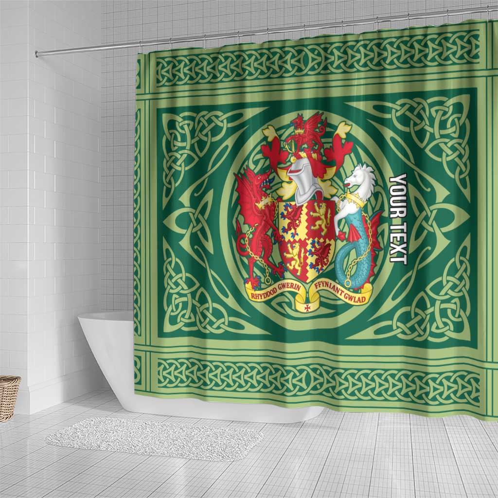 Personalized Carmarthenshire Wales Shower Curtain Map and Emblem Celtic Style - Wonder Print Shop