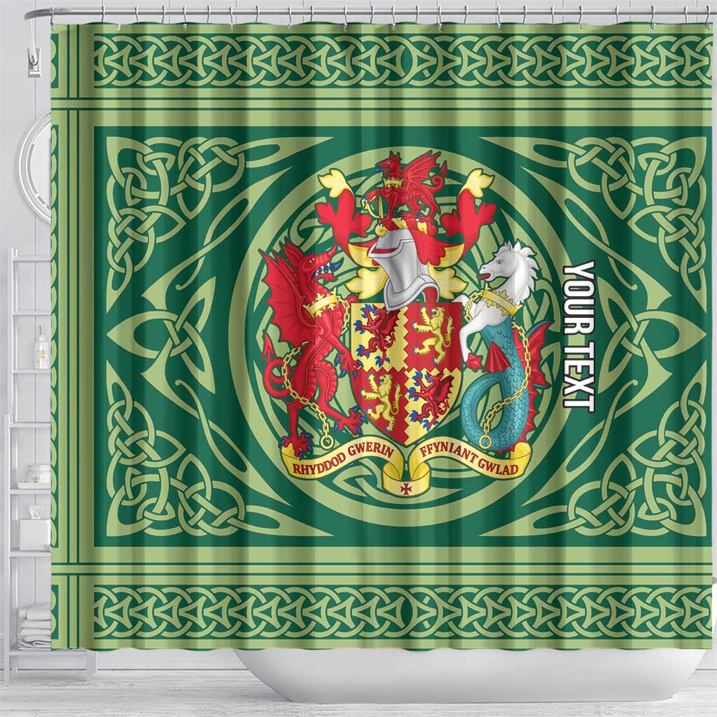 Personalized Carmarthenshire Wales Shower Curtain Map and Emblem Celtic Style - Wonder Print Shop