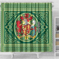 Personalized Carmarthenshire Wales Shower Curtain Map and Emblem Celtic Style - Wonder Print Shop