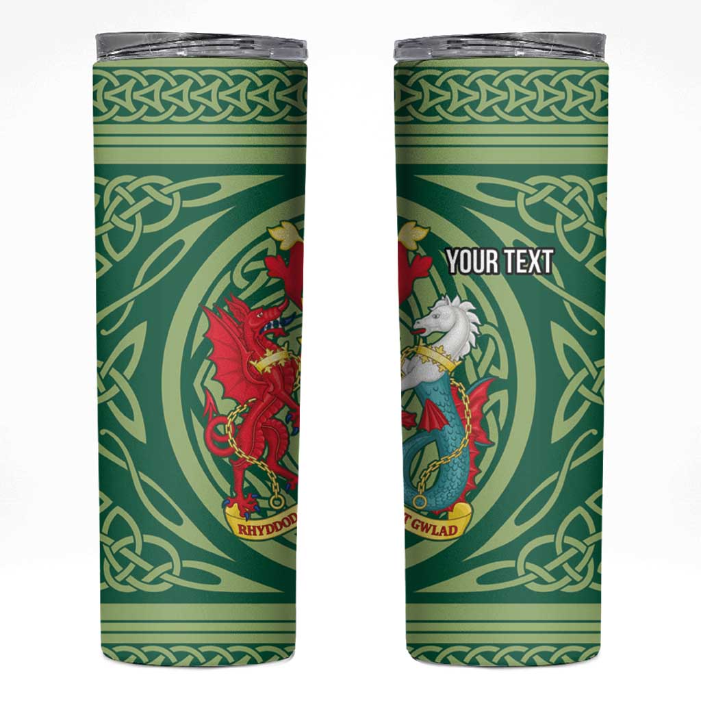 Personalized Carmarthenshire Wales Skinny Tumbler Map and Emblem Celtic Style - Wonder Print Shop