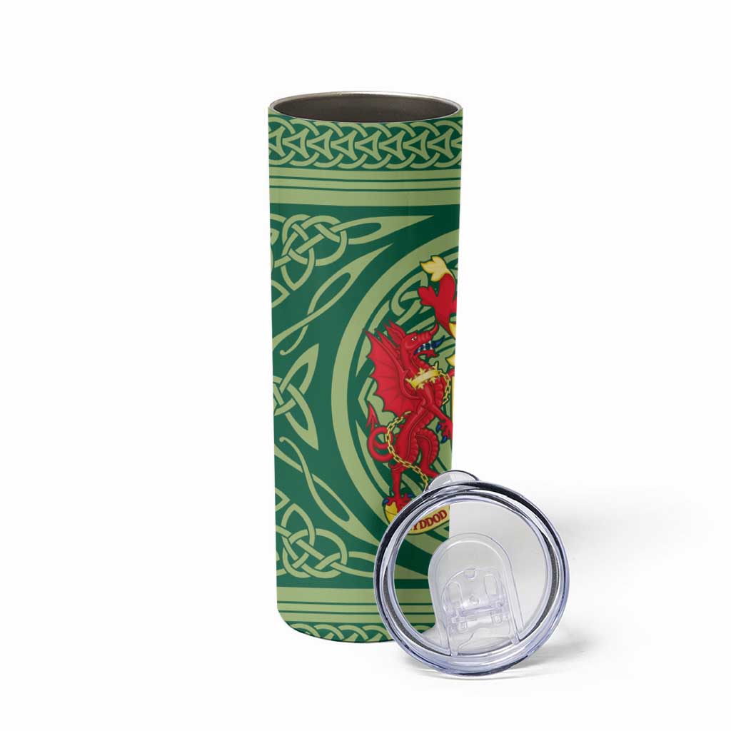 Personalized Carmarthenshire Wales Skinny Tumbler Map and Emblem Celtic Style - Wonder Print Shop