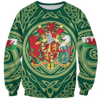 Personalized Carmarthenshire Wales Sweatshirt Map and Emblem Celtic Style - Wonder Print Shop
