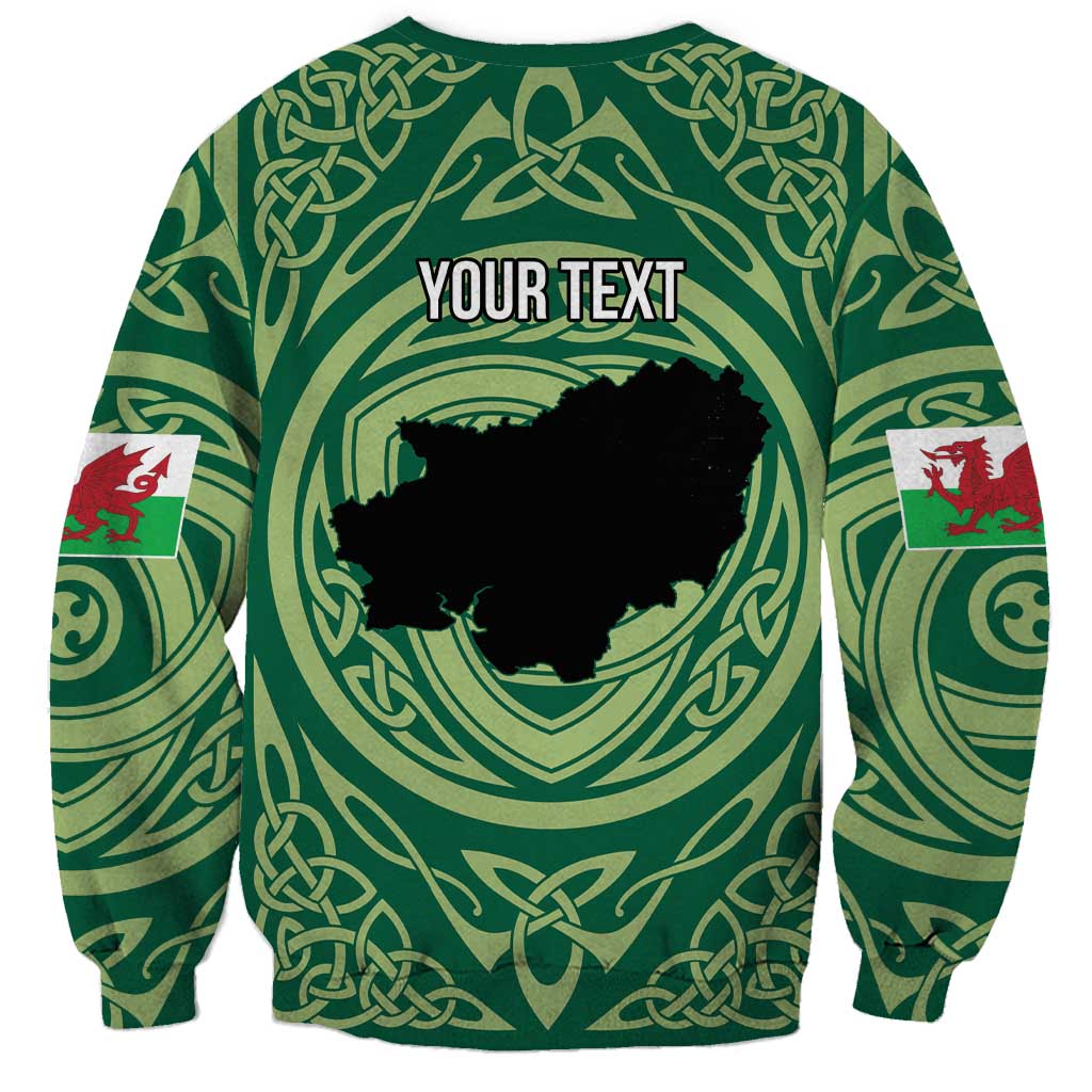 Personalized Carmarthenshire Wales Sweatshirt Map and Emblem Celtic Style - Wonder Print Shop