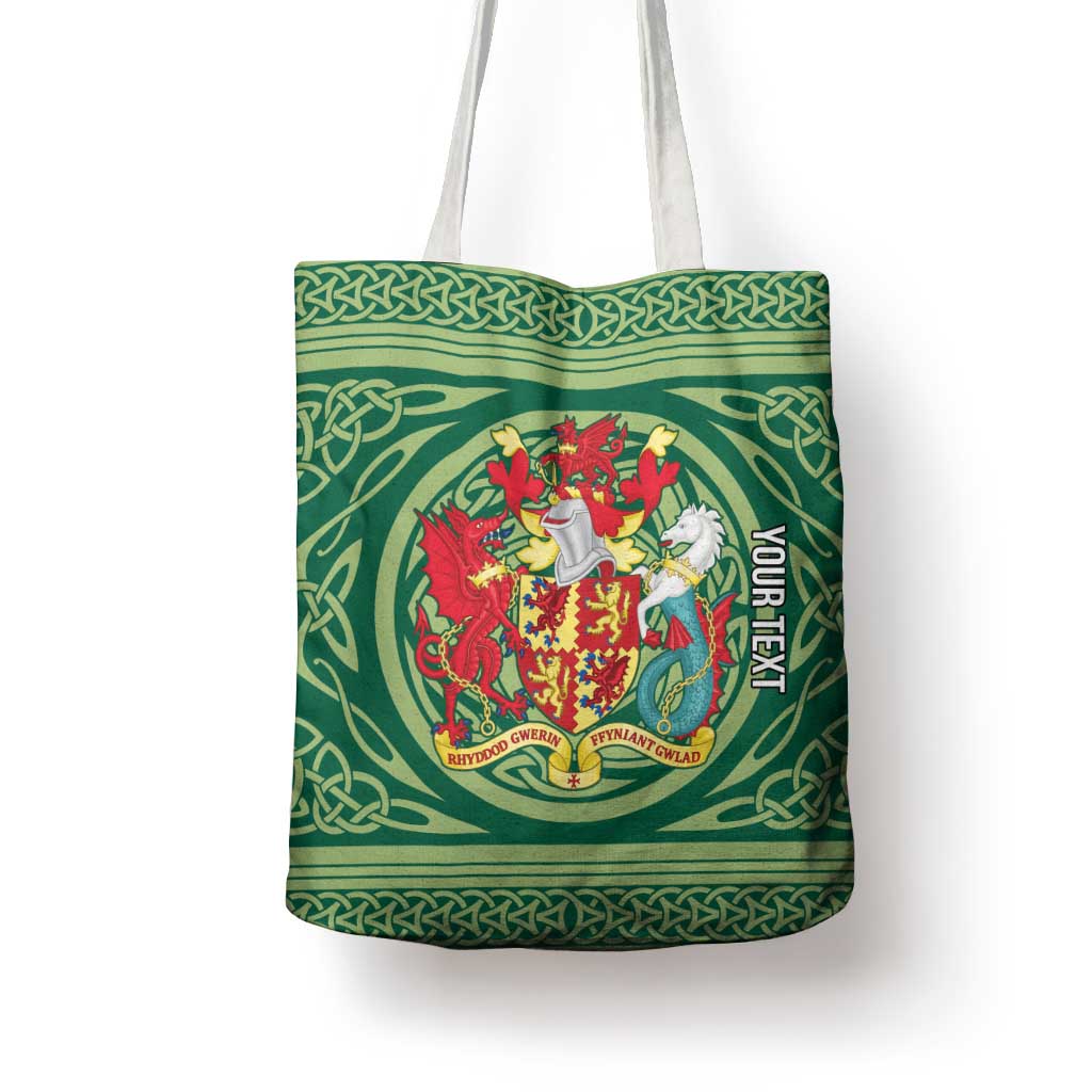 Personalized Carmarthenshire Wales Tote Bag Map and Emblem Celtic Style - Wonder Print Shop
