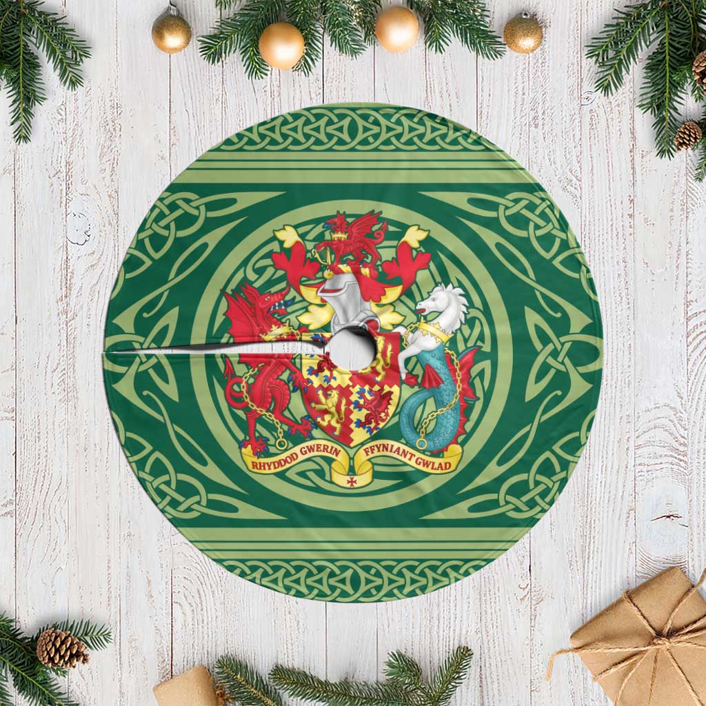 Carmarthenshire Wales Tree Skirt Map and Emblem Celtic Style - Wonder Print Shop