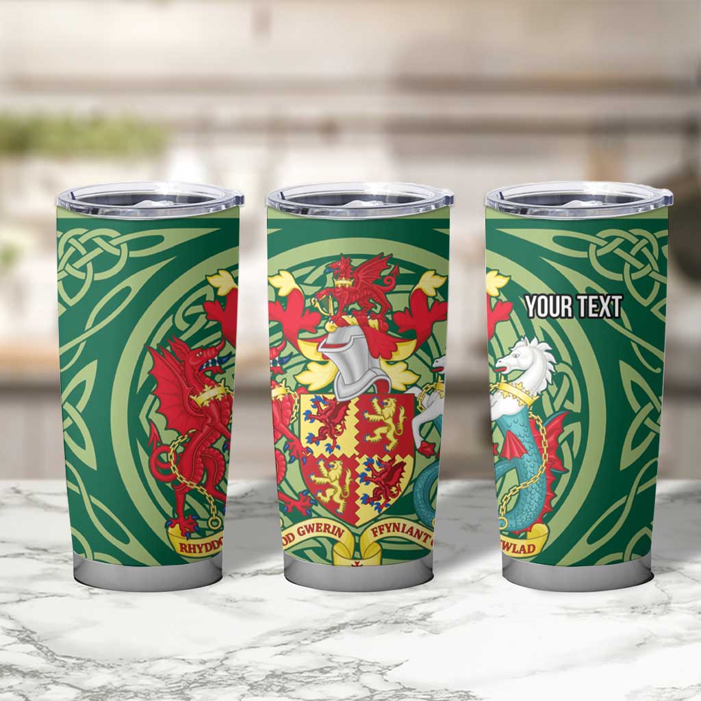 Personalized Carmarthenshire Wales Tumbler Cup Map and Emblem Celtic Style - Wonder Print Shop