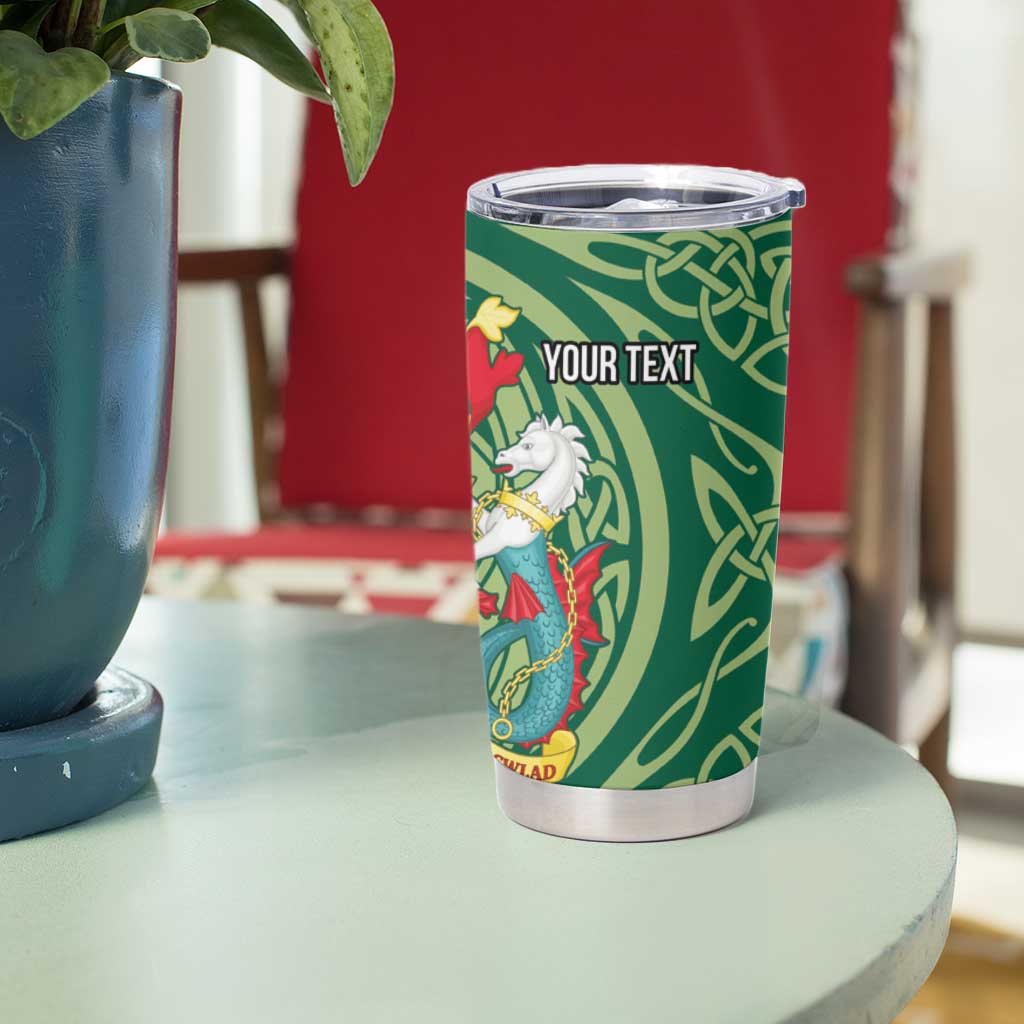 Personalized Carmarthenshire Wales Tumbler Cup Map and Emblem Celtic Style - Wonder Print Shop