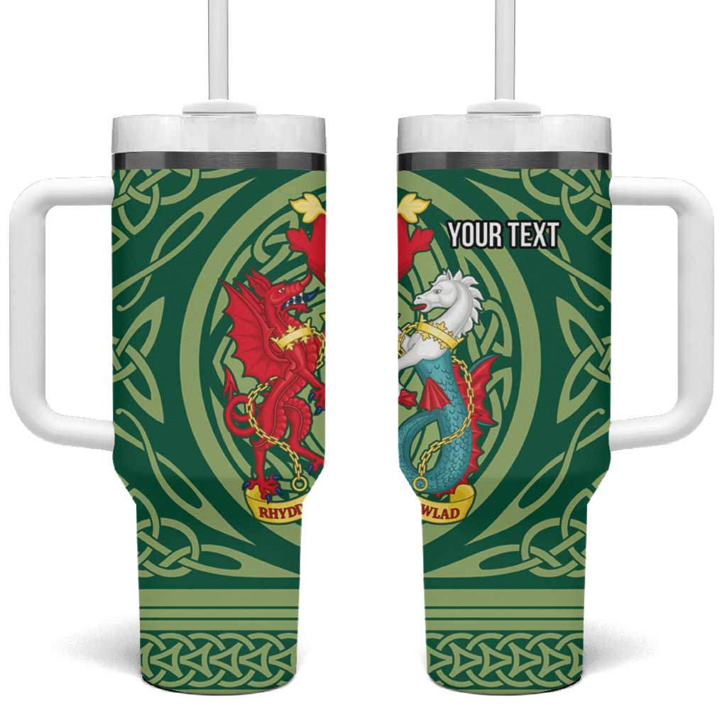 Personalized Carmarthenshire Wales Tumbler With Handle Map and Emblem Celtic Style - Wonder Print Shop