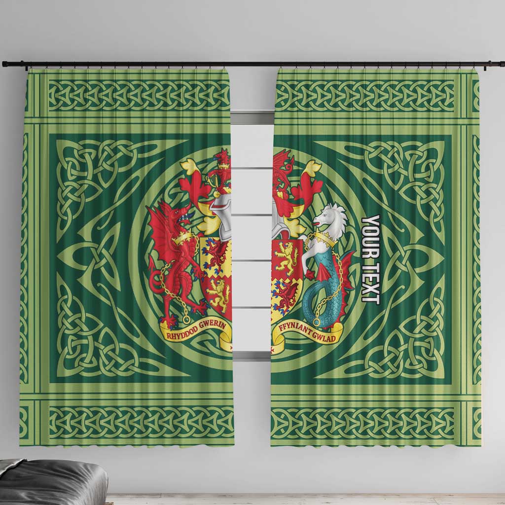Personalized Carmarthenshire Wales Window Curtain Map and Emblem Celtic Style - Wonder Print Shop