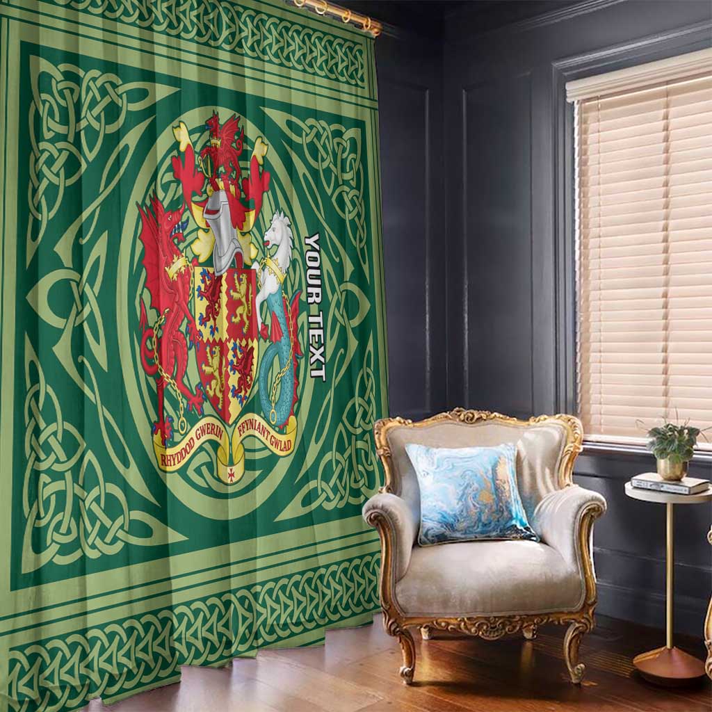 Personalized Carmarthenshire Wales Window Curtain Map and Emblem Celtic Style - Wonder Print Shop