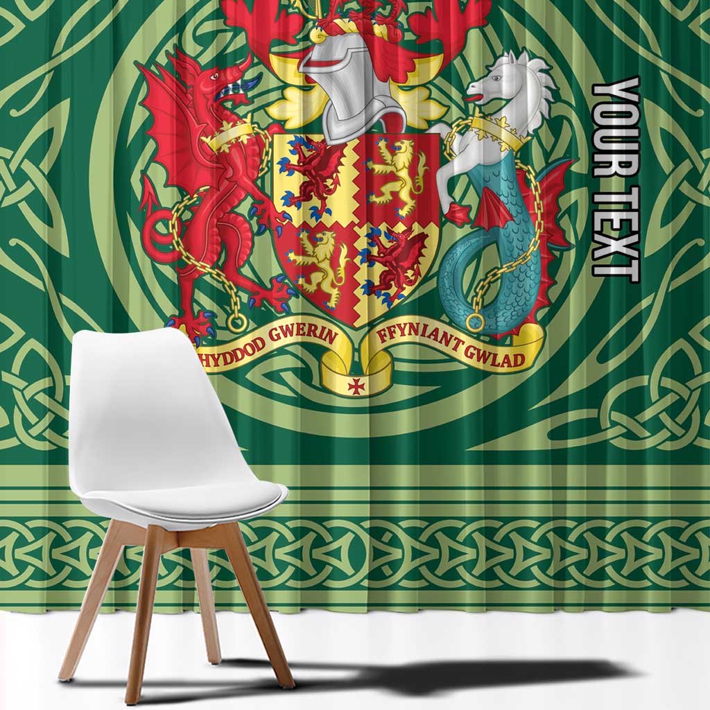 Personalized Carmarthenshire Wales Window Curtain Map and Emblem Celtic Style - Wonder Print Shop