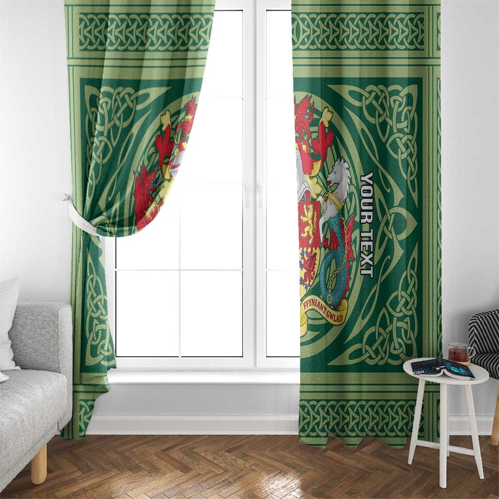 Personalized Carmarthenshire Wales Window Curtain Map and Emblem Celtic Style - Wonder Print Shop