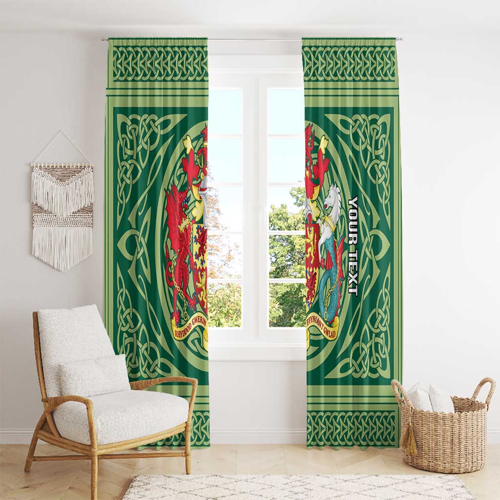 Personalized Carmarthenshire Wales Window Curtain Map and Emblem Celtic Style - Wonder Print Shop