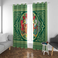 Personalized Carmarthenshire Wales Window Curtain Map and Emblem Celtic Style - Wonder Print Shop