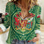Personalized Carmarthenshire Wales Women Casual Shirt Map and Emblem Celtic Style - Wonder Print Shop
