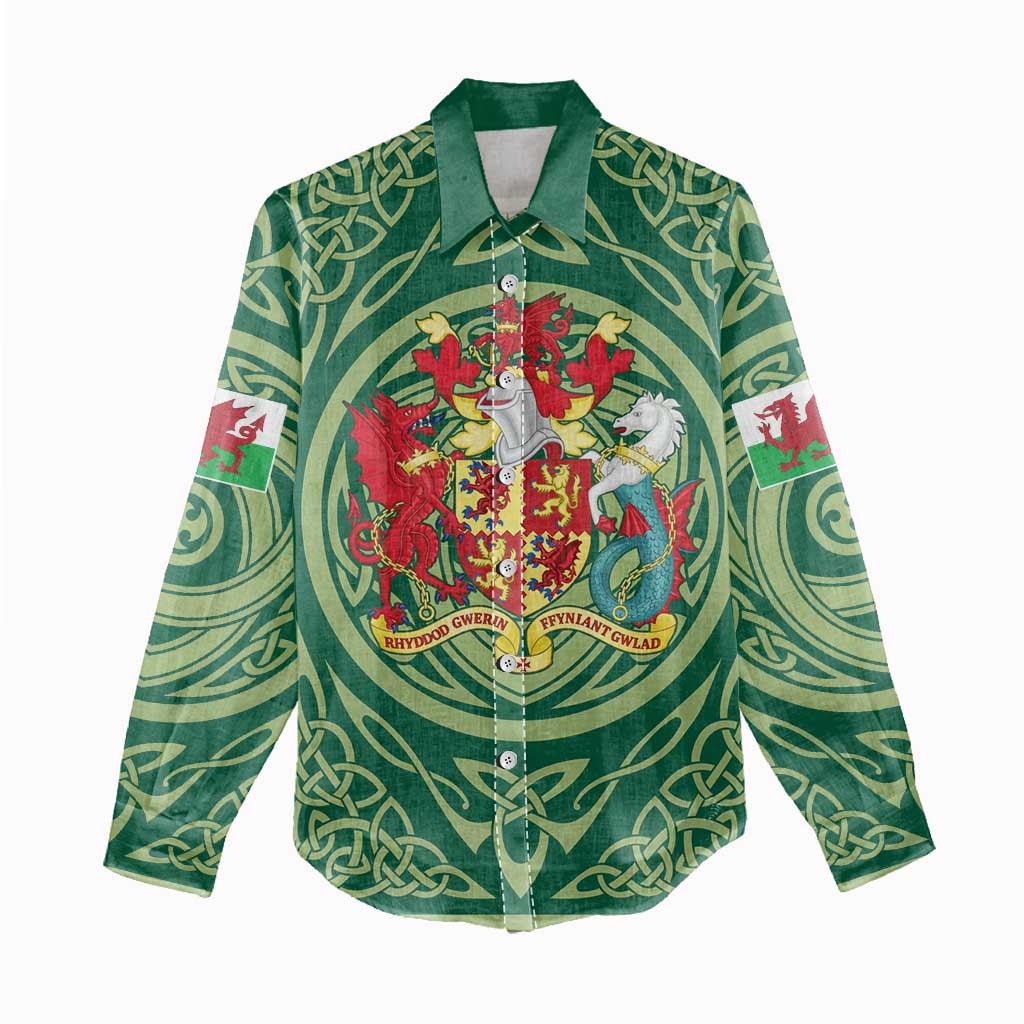 Personalized Carmarthenshire Wales Women Casual Shirt Map and Emblem Celtic Style - Wonder Print Shop