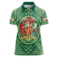 Personalized Carmarthenshire Wales Women Polo Shirt Map and Emblem Celtic Style - Wonder Print Shop
