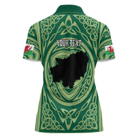 Personalized Carmarthenshire Wales Women Polo Shirt Map and Emblem Celtic Style - Wonder Print Shop