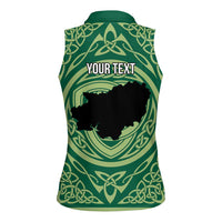 Personalized Carmarthenshire Wales Women Sleeveless Polo Shirt Map and Emblem Celtic Style - Wonder Print Shop