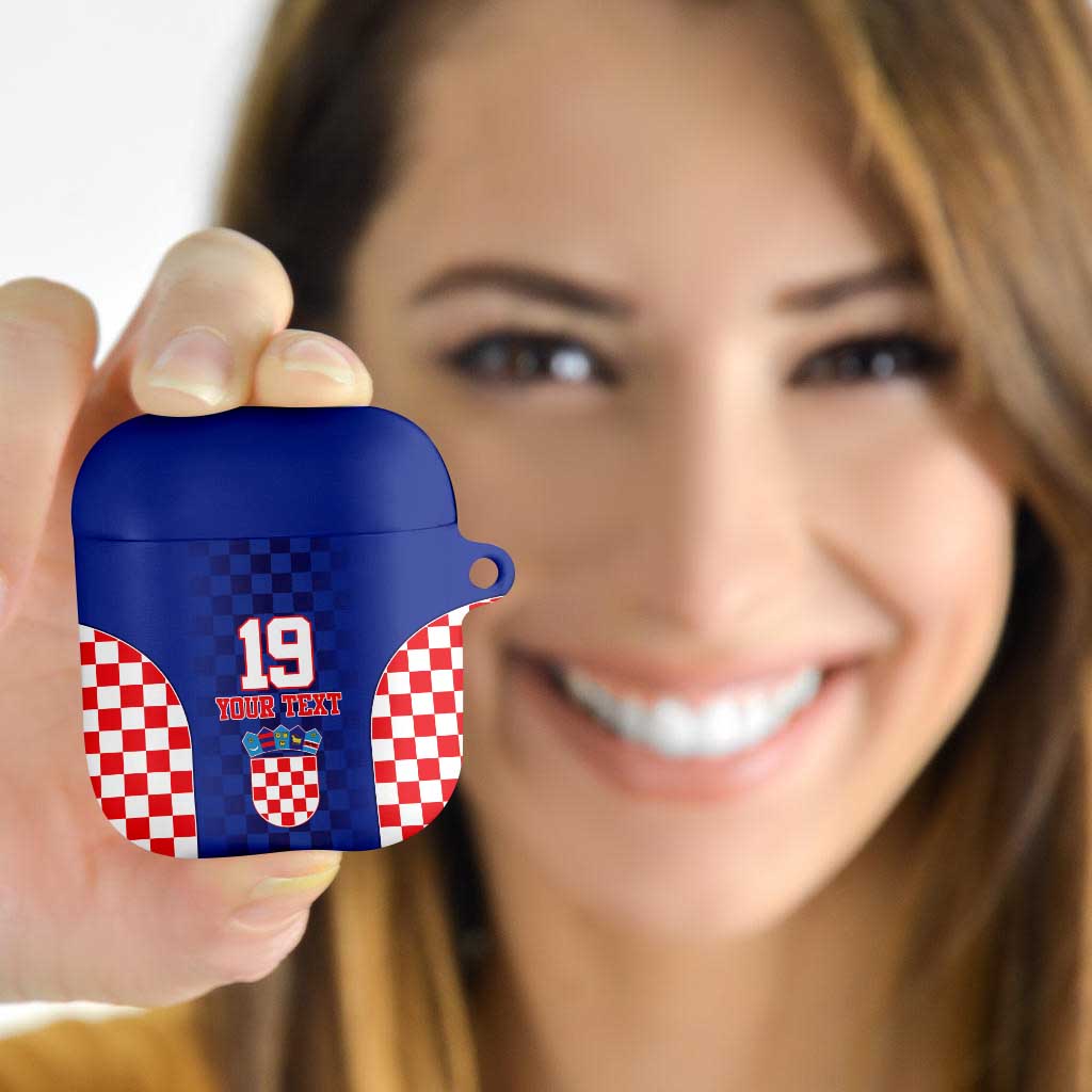 Custom Croatia National Heritage AirPods Case Blue Checkered Croatian Pride - Wonder Print Shop