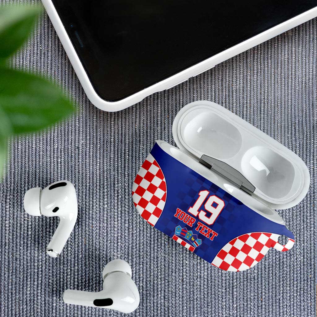 Custom Croatia National Heritage AirPods Case Blue Checkered Croatian Pride - Wonder Print Shop