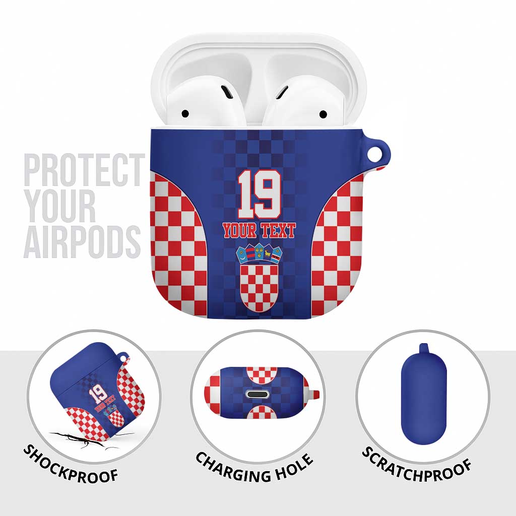 Custom Croatia National Heritage AirPods Case Blue Checkered Croatian Pride - Wonder Print Shop