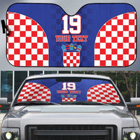 Custom Croatia National Heritage Auto Sun Shade Blue Checkered Croatian Pride - Wonder Print Shop
