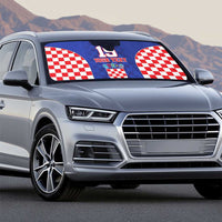 Custom Croatia National Heritage Auto Sun Shade Blue Checkered Croatian Pride - Wonder Print Shop