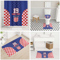 Custom Croatia National Heritage Bathroom Set Blue Checkered Croatian Pride - Wonder Print Shop
