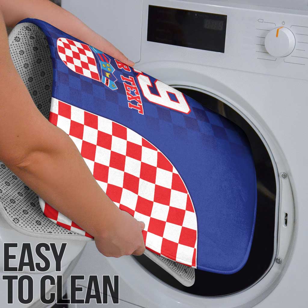 Custom Croatia National Heritage Bathroom Set Blue Checkered Croatian Pride - Wonder Print Shop