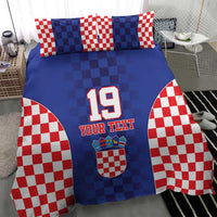 Custom Croatia National Heritage Bedding Set Blue Checkered Croatian Pride - Wonder Print Shop