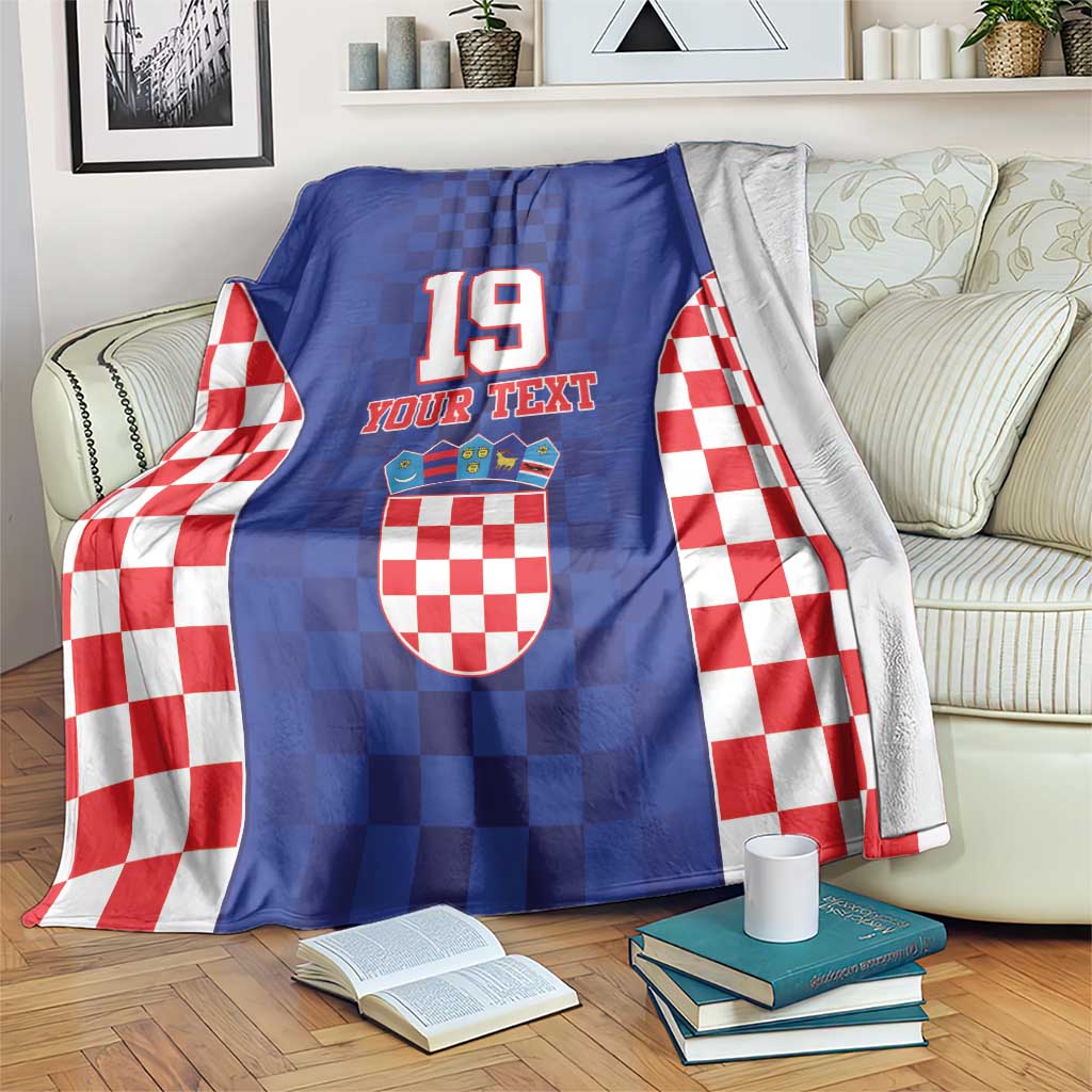 Custom Croatia National Heritage Blanket Blue Checkered Croatian Pride - Wonder Print Shop