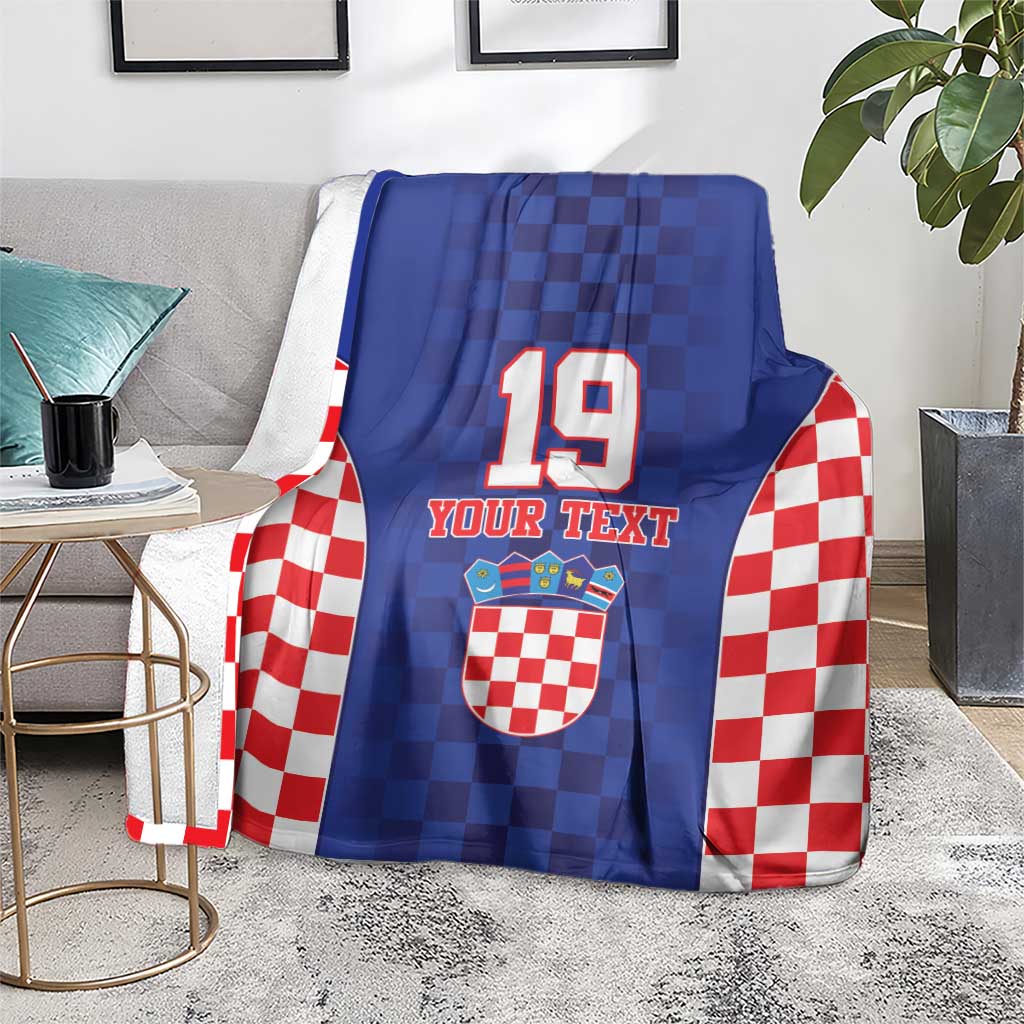 Custom Croatia National Heritage Blanket Blue Checkered Croatian Pride - Wonder Print Shop