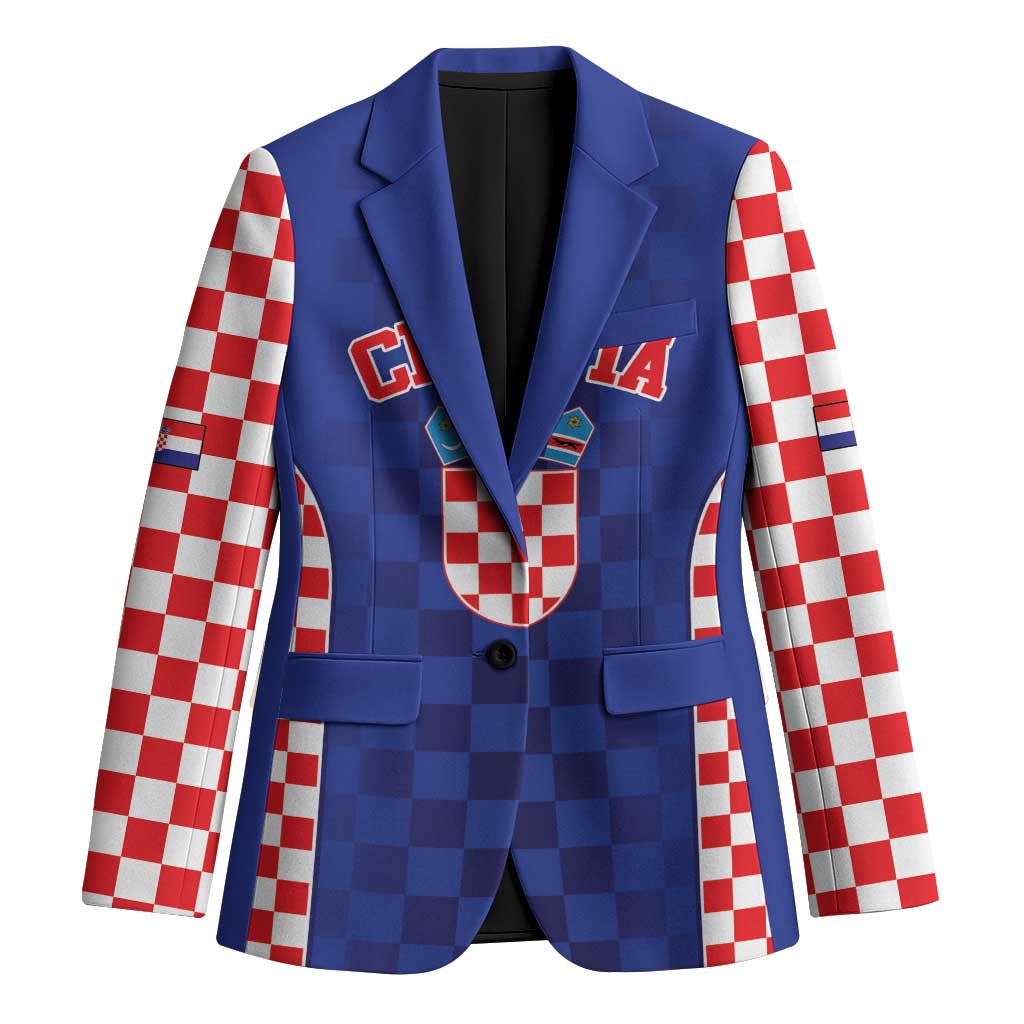 Custom Croatia National Heritage Blazer Blue Checkered Croatian Pride - Wonder Print Shop