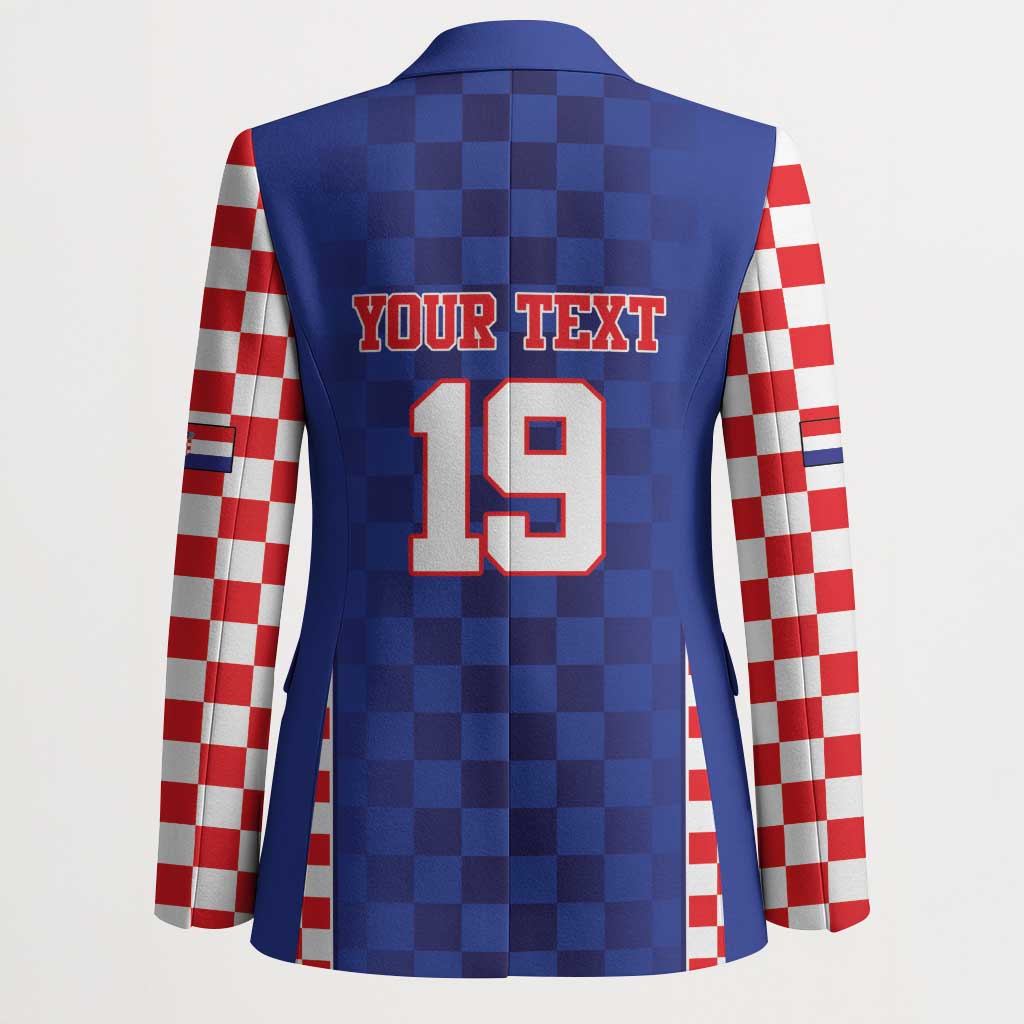 Custom Croatia National Heritage Blazer Blue Checkered Croatian Pride - Wonder Print Shop