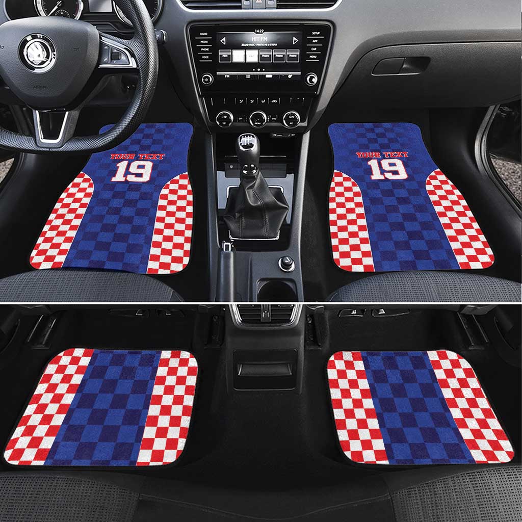 Custom Croatia National Heritage Car Mats Blue Checkered Croatian Pride - Wonder Print Shop