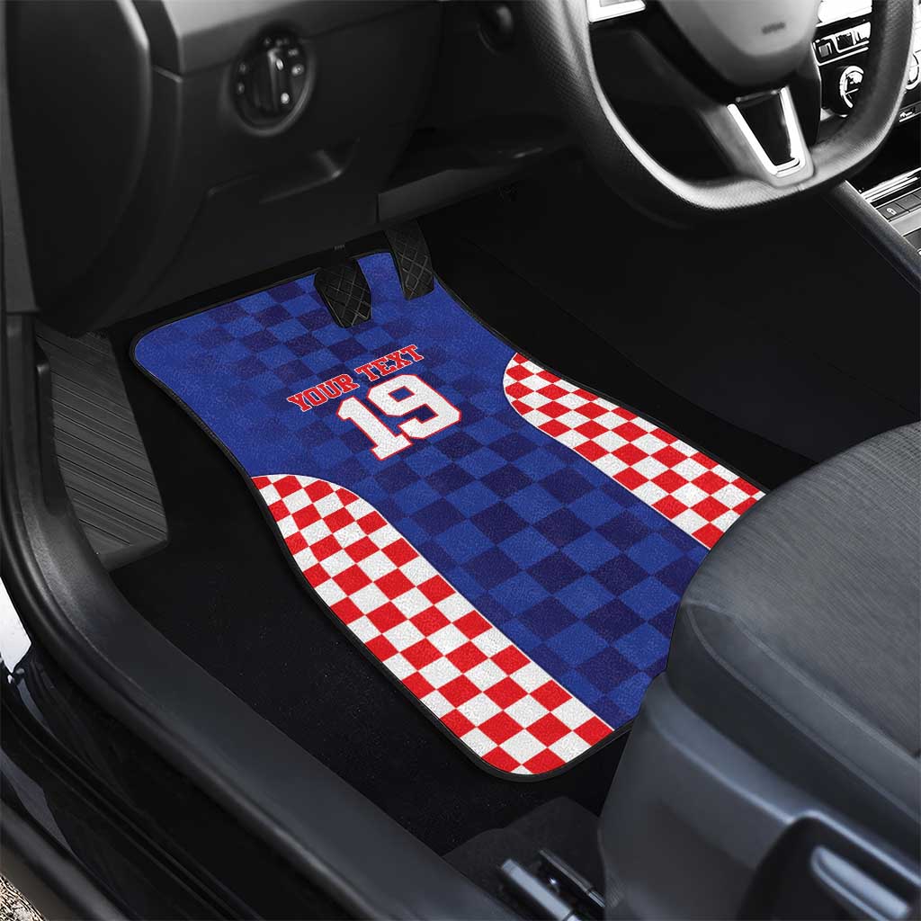 Custom Croatia National Heritage Car Mats Blue Checkered Croatian Pride - Wonder Print Shop